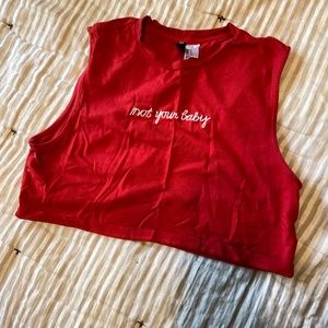 "Not Your Baby" Red Crop Top
